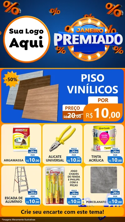Modelo de Rede Social para Stories com o tema Janeiro Premiado para Material para Construção