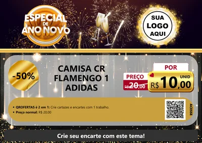 Modelo de Cartaz para Cartaz A4 Horizontal com o tema Especial de Ano Novo para Roupas e acessórios