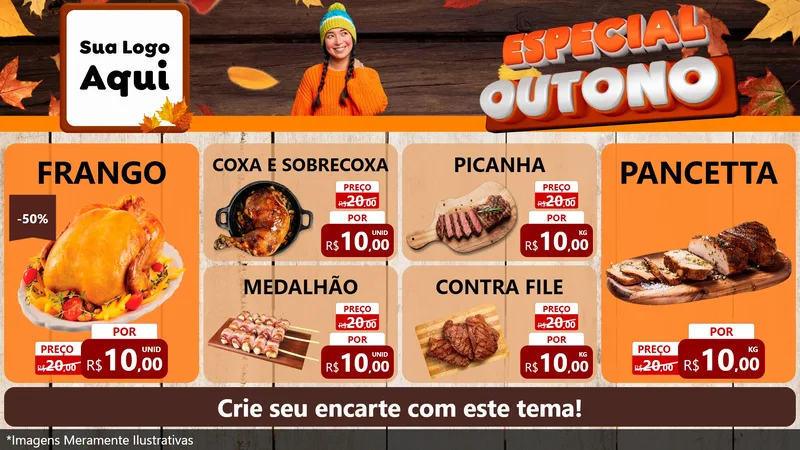 Modelo de TV para TV Horizontal com o tema Especial Outono para Assados