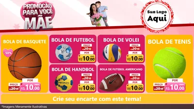 Modelo de TV para TV Horizontal com o tema Promoção Para Você Mãe para Artigos Esportivos