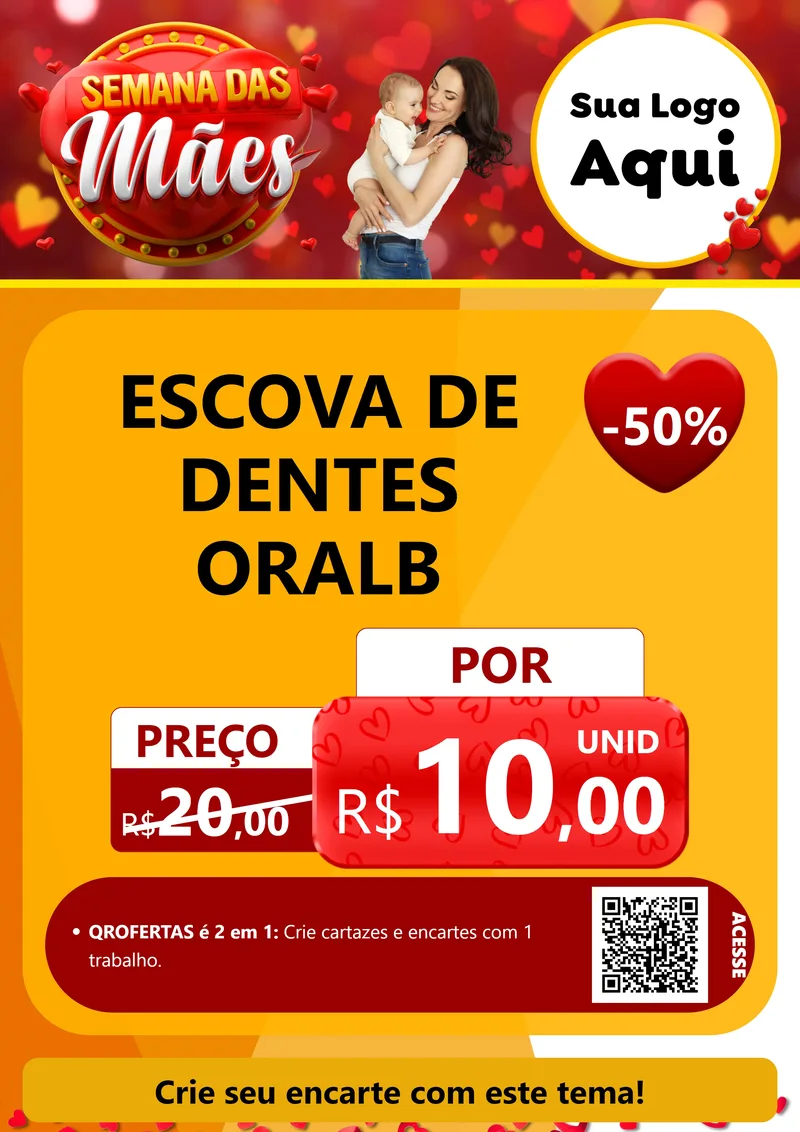 Modelo de Cartaz para Cartaz A4 Vertical com o tema Semana das Mães para Higiene Pessoal
