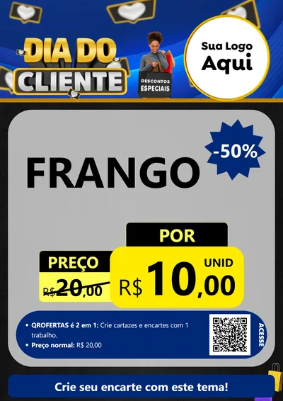 Modelo de Cartaz para Cartaz A4 Vertical com o tema Dia Do Cliente para Assados