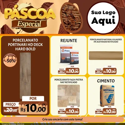 Modelo de Rede Social para Feed Facebook com o tema Páscoa Especial para Pisos e revestimentos