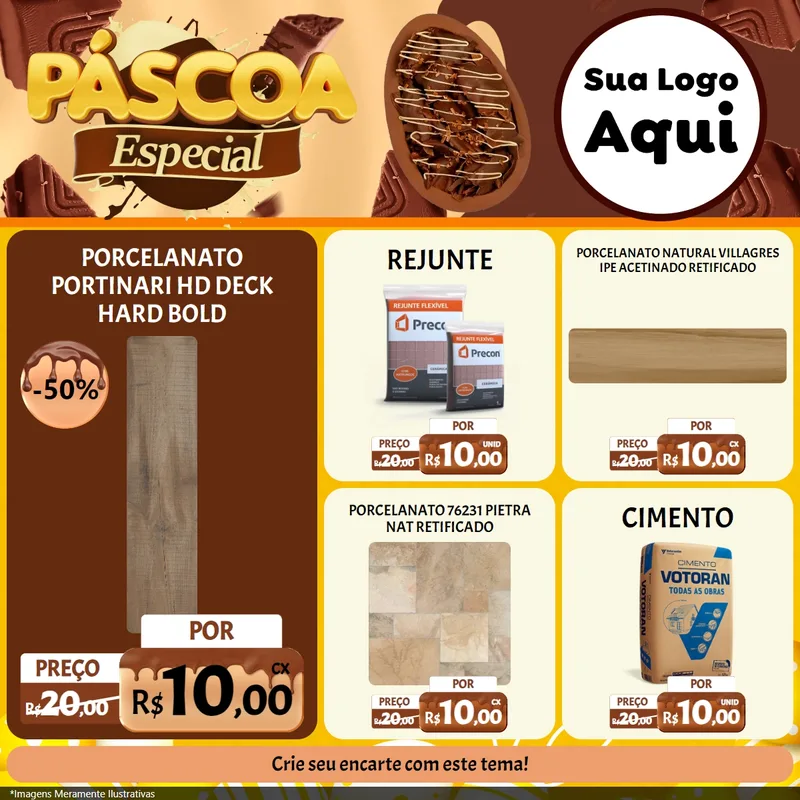 Modelo de Rede Social para Feed Facebook com o tema Páscoa Especial para Pisos e revestimentos