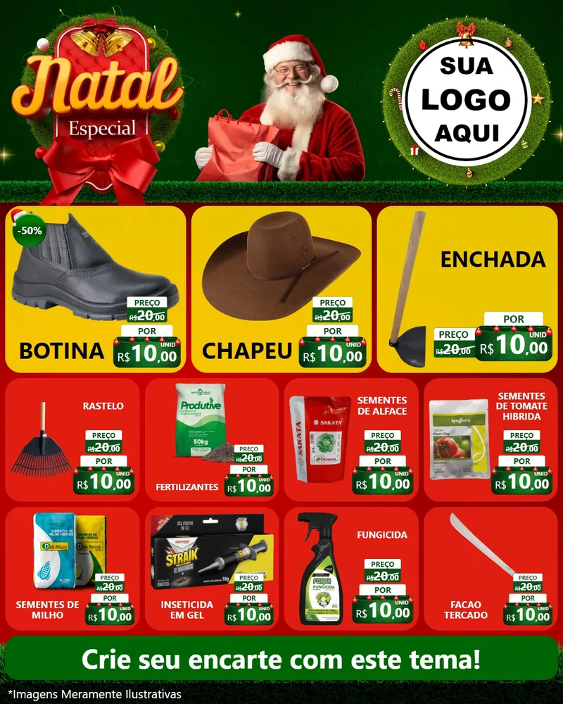 Modelo de Rede Social para Feed Instagram com o tema Natal Especial para Agropecuária
