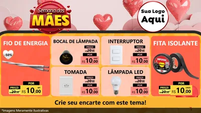 Modelo de TV para TV Horizontal com o tema Semana das Mães para Materiais Elétricos