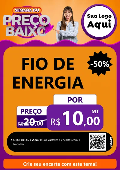 Modelo de Cartaz para Cartaz A4 Vertical com o tema Semana do Preço Baixo para Materiais Elétricos