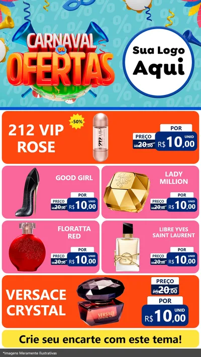 Modelo de TV para TV Vertical com o tema Carnaval de Ofertas para Perfumes