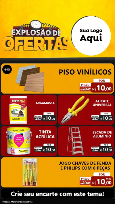 Modelo de TV para TV Vertical com o tema Explosão de Ofertas para Material para Construção