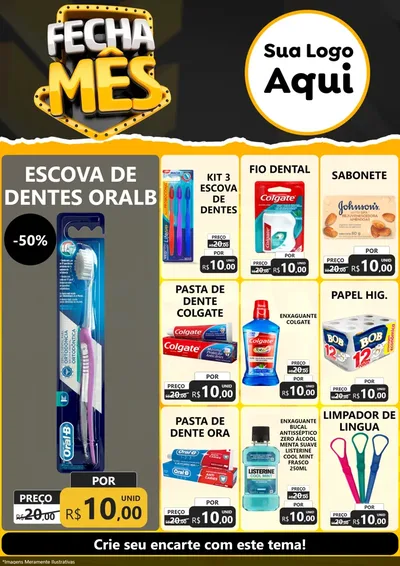 Modelo de Encarte para Encarte A4 Vertical com o tema Fecha Mês para Higiene Pessoal