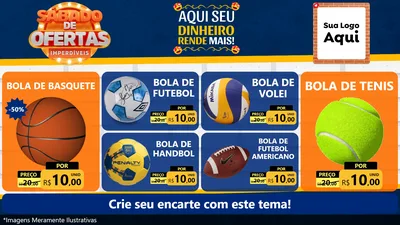 Modelo de TV para TV Horizontal com o tema Sábado de Ofertas Imperdíveis para Artigos Esportivos