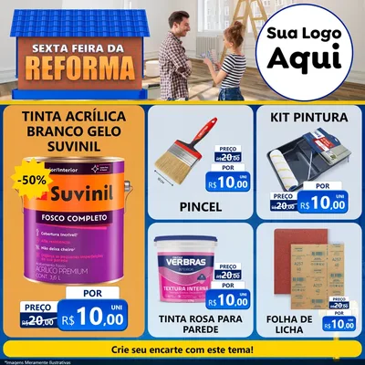 Modelo de Rede Social para Feed Facebook com o tema Sexta-feira da Reforma para Tintas e Ferramentas