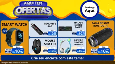 Modelo de TV para TV Horizontal com o tema Aqui Tem Ofertas para Informática