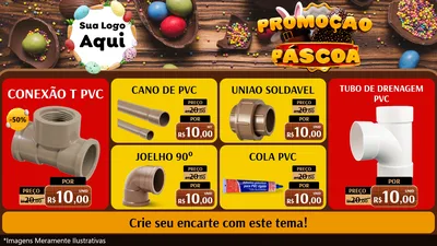 Modelo de TV para TV Horizontal com o tema Promoção Páscoa para Tubos e conexões