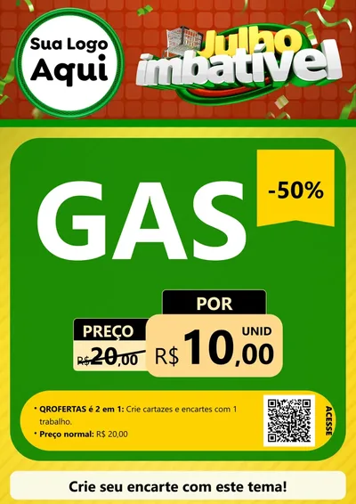 Modelo de Cartaz para Cartaz A4 Vertical com o tema Julho Imbatível para Água e gás