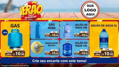 Modelo de TV para TV Horizontal com o tema Verão de Ofertas para Água e gás