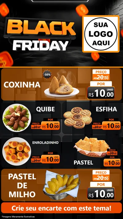 Modelo de TV para TV Vertical com o tema Black Friday para Salgadaria