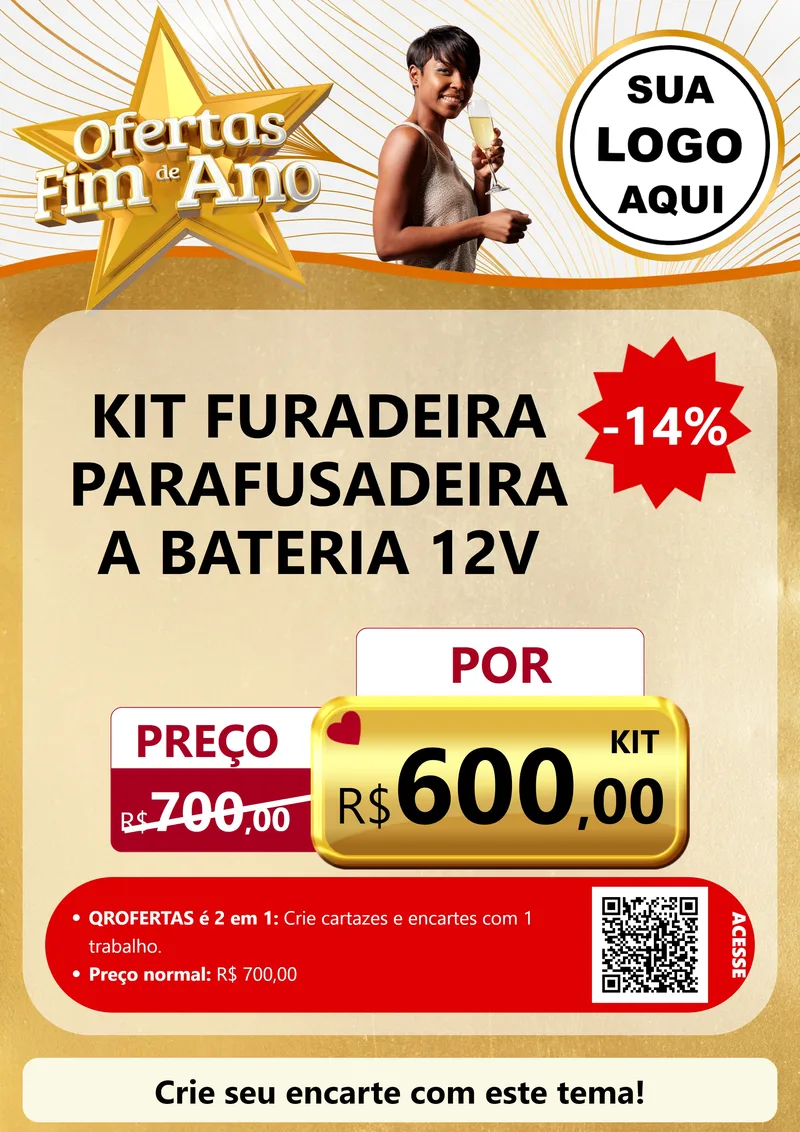Modelo de Cartaz para Cartaz A4 Vertical com o tema Ofertas Fim de Ano para Maquinas e Ferramentas