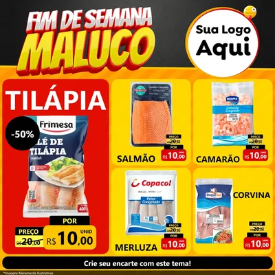 Modelo de Rede Social para Feed Facebook com o tema Final de Semana Maluco para Peixaria