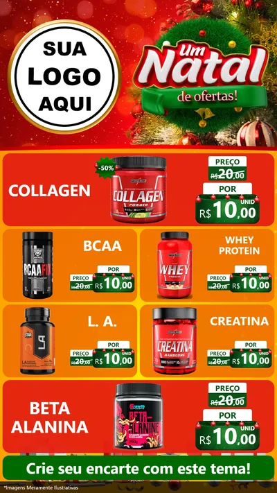 Modelo de TV para TV Vertical com o tema Um Natal de Ofertas para Suplementos alimentares