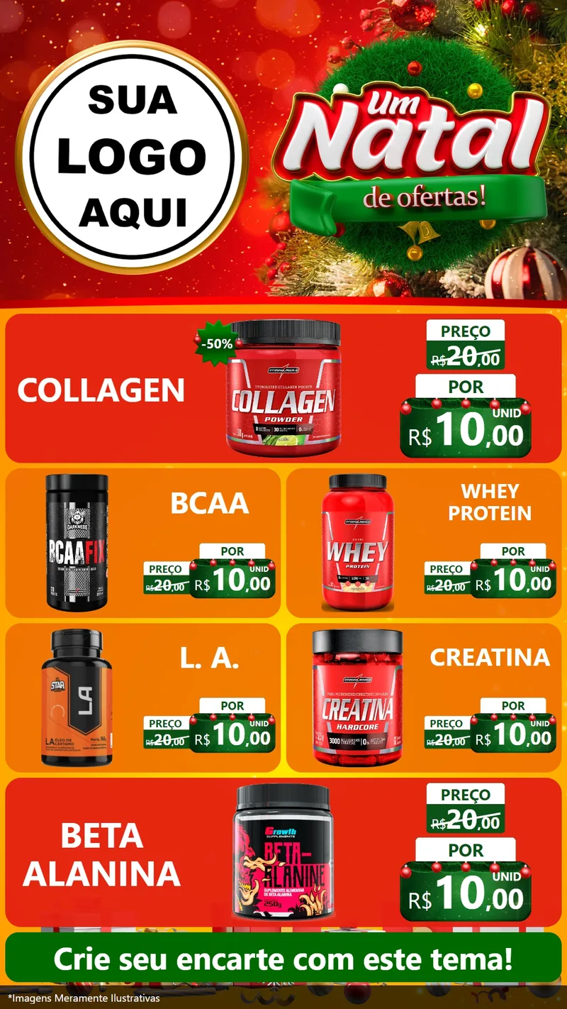 Modelo de TV para TV Vertical com o tema Um Natal de Ofertas para Suplementos alimentares