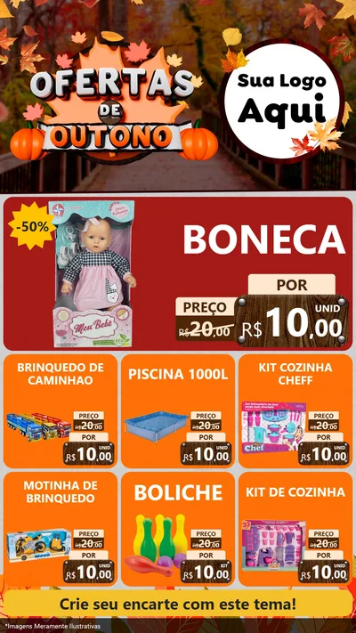 Modelo de Rede Social para Stories com o tema Ofertas de Outono para Brinquedos