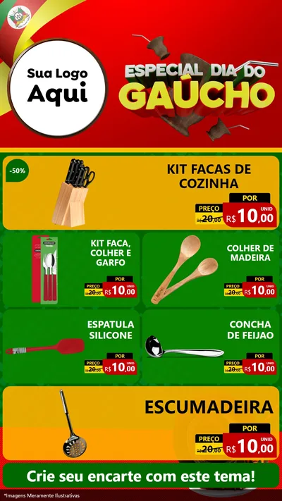 Modelo de TV para TV Vertical com o tema Especial Dia do Gaúcho para Utilidades Domésticas