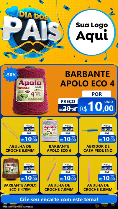 Modelo de Rede Social para Stories com o tema Dia dos Pais para Armarinho e Aviamentos