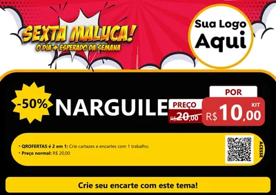 Modelo de Cartaz para Cartaz A4 Horizontal com o tema Sexta Maluca! para Tabacaria