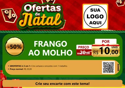 Modelo de Cartaz para Cartaz A4 Horizontal com o tema Ofertas de Natal para Restaurante