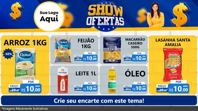 Modelo de TV para TV Horizontal com o tema Show de Ofertas para Supermercado