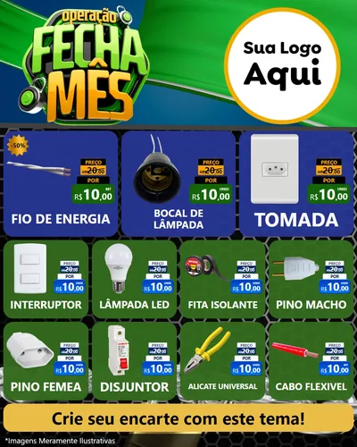 Modelo de Rede Social para Feed Instagram com o tema Operação Fecha Mês para Materiais Elétricos