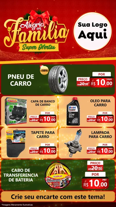 Modelo de TV para TV Vertical com o tema Alegria em Família Super Ofertas - Natal para Auto peças