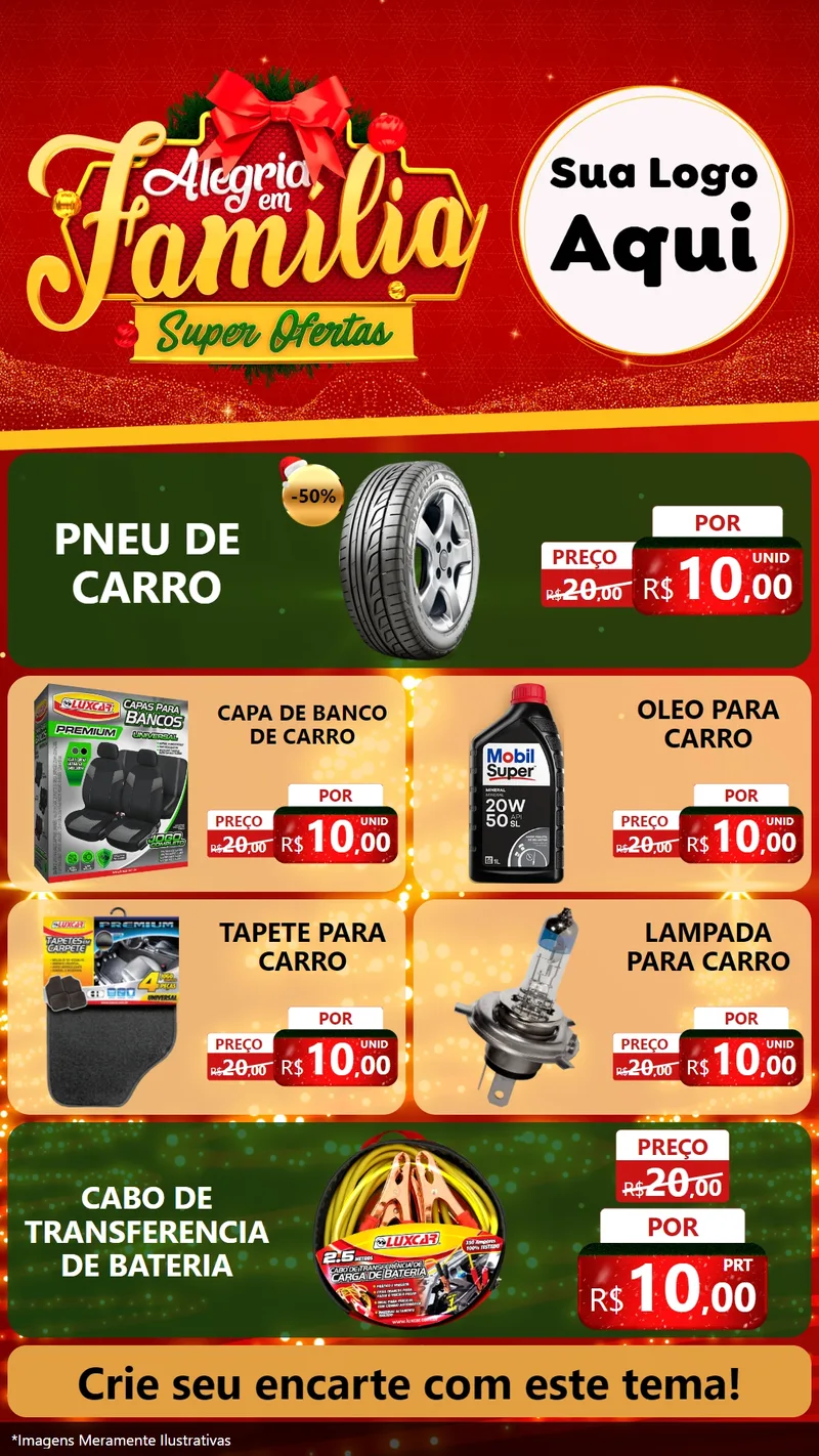 Modelo de TV para TV Vertical com o tema Alegria em Família Super Ofertas - Natal para Auto peças