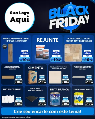 Modelo de Rede Social para Feed Instagram com o tema Black Friday para Pisos e revestimentos