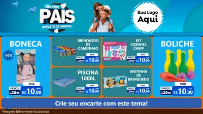 Modelo de TV para TV Horizontal com o tema Dia Dos Pais Repleto de Ofertas para Brinquedos