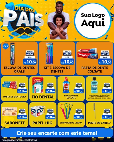 Modelo de Rede Social para Feed Instagram com o tema Dia dos Pais para Higiene Pessoal