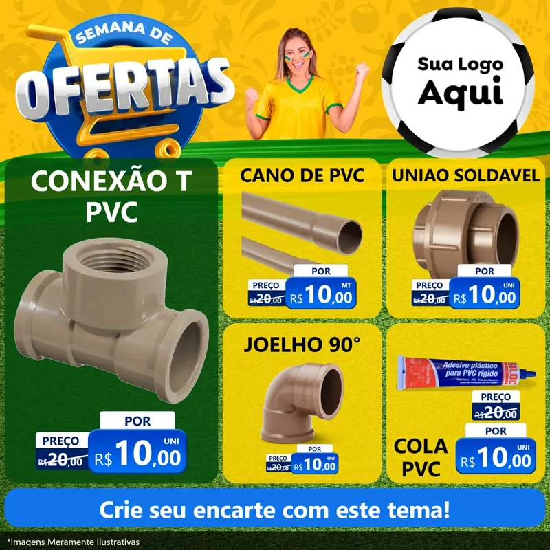 Modelo de Rede Social para Feed Facebook com o tema Semana de Ofertas - Copa para Tubos e conexões