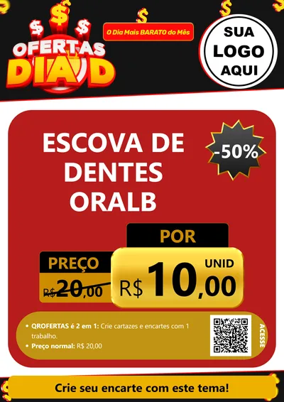 Modelo de Cartaz para Cartaz A4 Vertical com o tema Ofertas Dia D para Higiene Pessoal