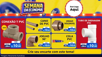 Modelo de TV para TV Horizontal com o tema Semana da Economia para Tubos e conexões