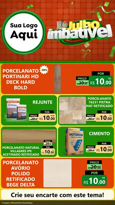 Modelo de TV para TV Vertical com o tema Julho Imbatível para Pisos e revestimentos