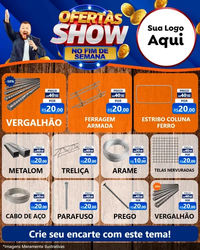 Modelo de Rede Social para Feed Instagram com o tema Ofertas Show No Fim De Semana para Ferragens
