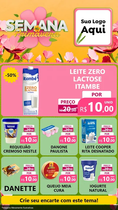 Modelo de Rede Social para Stories com o tema Semana da Primavera para Frios e Laticínios