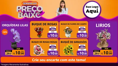 Modelo de TV para TV Horizontal com o tema Semana do Preço Baixo para Floricultura e jardim