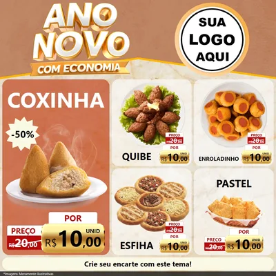 Modelo de Rede Social para Feed Facebook com o tema Ano Novo Com Economia para Salgadaria