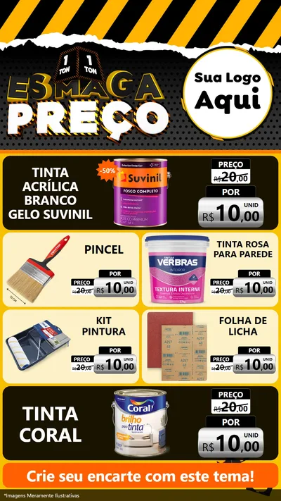 Modelo de TV para TV Vertical com o tema Esmaga Preço para Tintas e Ferramentas