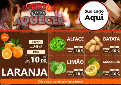 Modelo de Encarte para Encarte A4 Horizontal com o tema Ofertas Para Aquecer para Hortifrúti