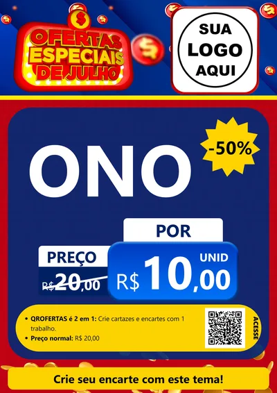 Modelo de Cartaz para Cartaz A4 Vertical com o tema Ofertas Especiais de Julho para Óticas
