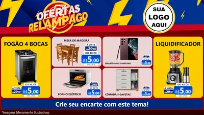 Modelo de TV para TV Horizontal com o tema Ofertas Relâmpago para Móveis e Eletro
