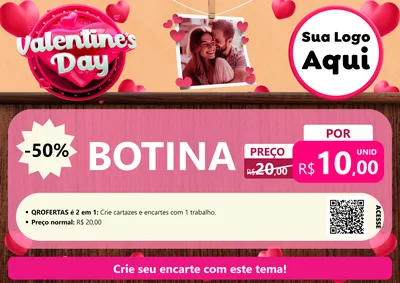 Modelo de Cartaz para Cartaz A4 Horizontal com o tema Valentine's Day para Agropecuária